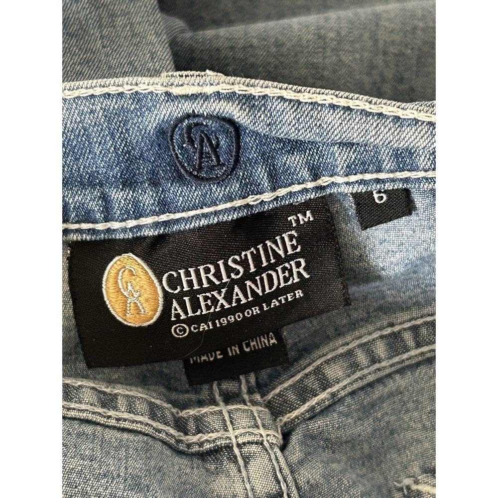 Christine Alexander Bedazzled Rhinestone Flared Jeans Bell bottoms Size 6 - Picture 6 of 6